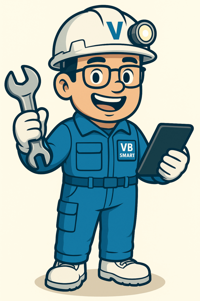 Monsieur V mascotte de vb smart est en mode maintenance